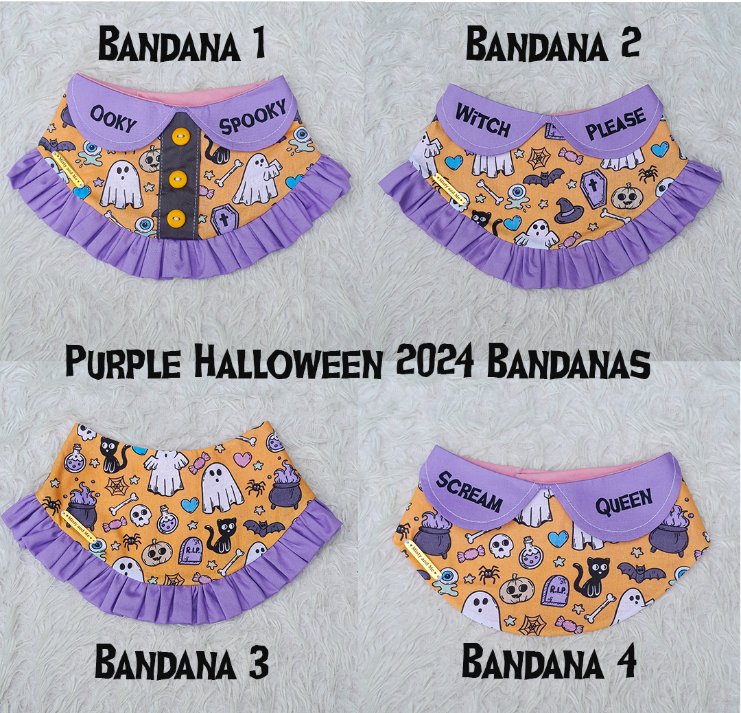 🦇Purple Halloweenie Bandana🦇